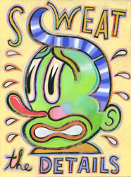 Humorous print Sweat the Details by greater Boston area artist Hal Mayforth