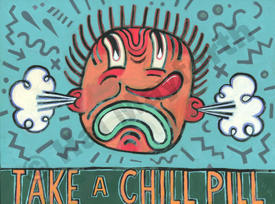Humorous print Take a Chill Pill by greater Boston artist Hal Mayforth