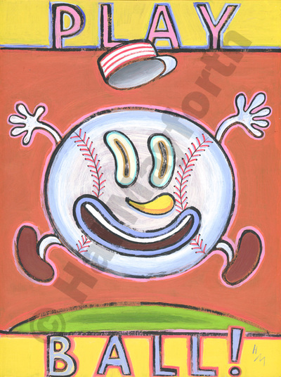 Humorous baseball print Play Ball!   